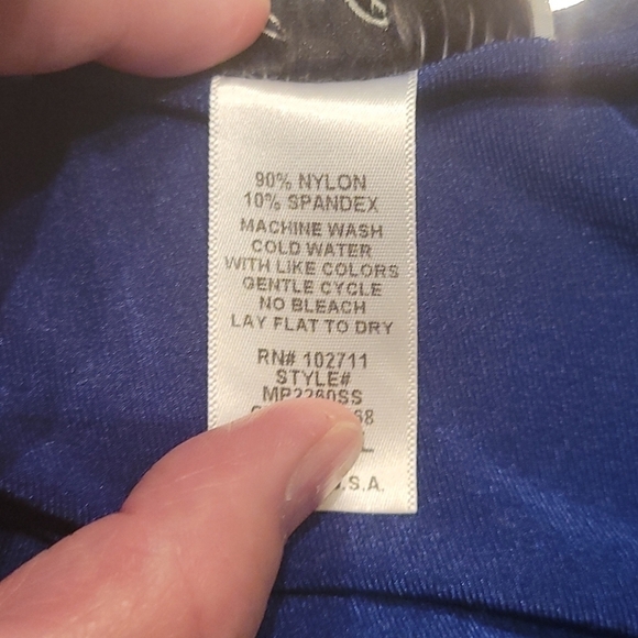 3/$30 CAROLYN STRAUSS Royal Blue V-Neck Short Sleeve Tunic - Picture 6 of 8